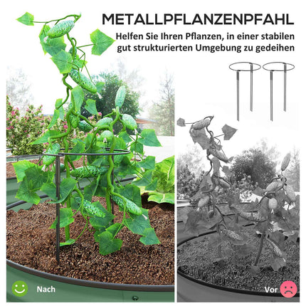 Set van 2 verhoogde bedden van staal, plantenbed, koudframe, tuinbed, bloembak, stapelbaar, plantenbak, groentebed, 181 x 93 x 30 cm voor tuin, balkon, plantenpot voor bloemen, planten, groenten Aosom