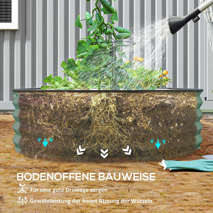 Set van 2 verhoogde bedden van staal, plantenbed, koudframe, tuinbed, bloembak, stapelbaar, plantenbak, groentebed, 181 x 93 x 30 cm voor tuin, balkon, plantenpot voor bloemen, planten, groenten Aosom