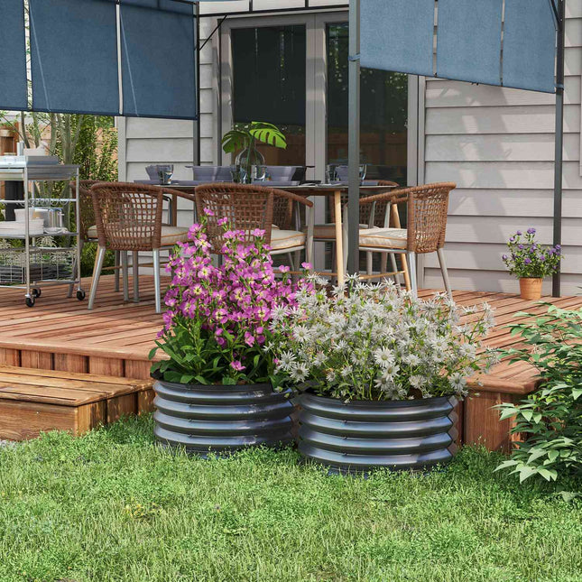 Gartenbeete aus Stahl, stapelbar, 60 x 30 cm, 2er-Set