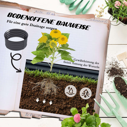 Gartenbeete aus Stahl, stapelbar, 60 x 30 cm, 2er-Set