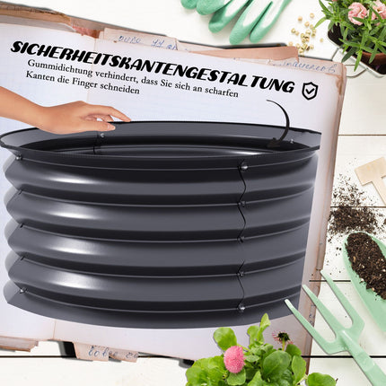 Gartenbeete aus Stahl, stapelbar, 60 x 30 cm, 2er-Set