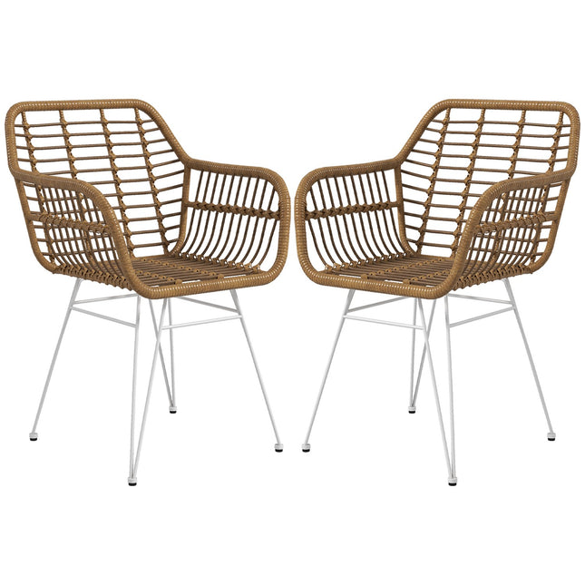 Esszimmerstühle aus Rattan, ergonomisch, 120 kg Tragkraft, Boho-Stil
