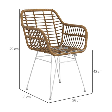 Esszimmerstühle aus Rattan, ergonomisch, 120 kg Tragkraft, Boho-Stil