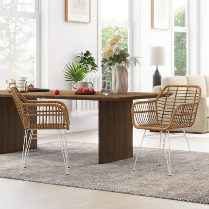 Esszimmerstühle aus Rattan, ergonomisch, 120 kg Tragkraft, Boho-Stil