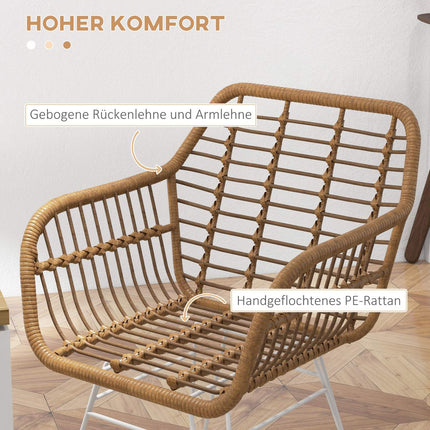 Esszimmerstühle aus Rattan, ergonomisch, 120 kg Tragkraft, Boho-Stil