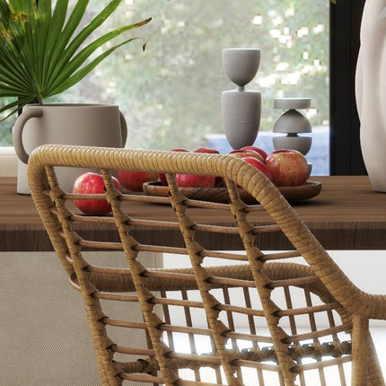Esszimmerstühle aus Rattan, ergonomisch, 120 kg Tragkraft, Boho-Stil