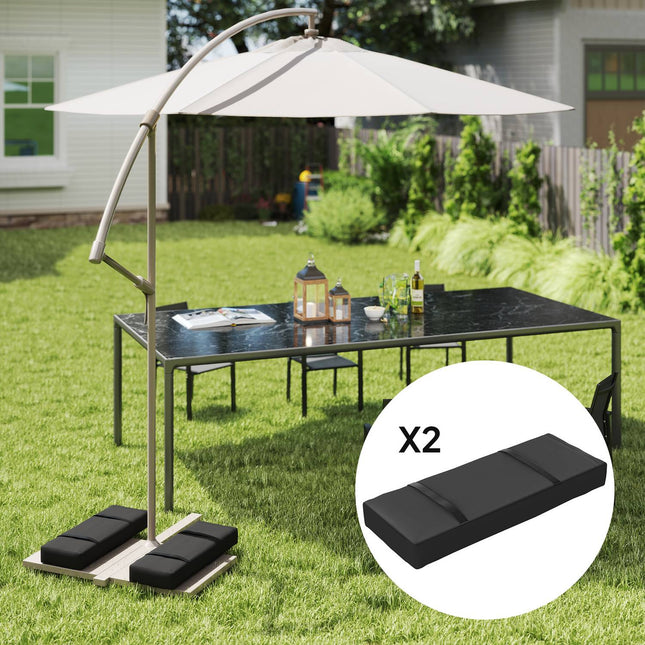 2er Set Sonnenschirmständer-Gewichtstaschen, 25 kg Fassungsvermögen, schwarz