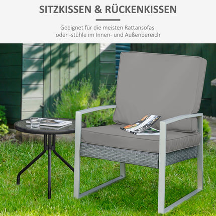 Hellgraue, waschbare Sitzkissen, 56x52 cm, 2er-Set