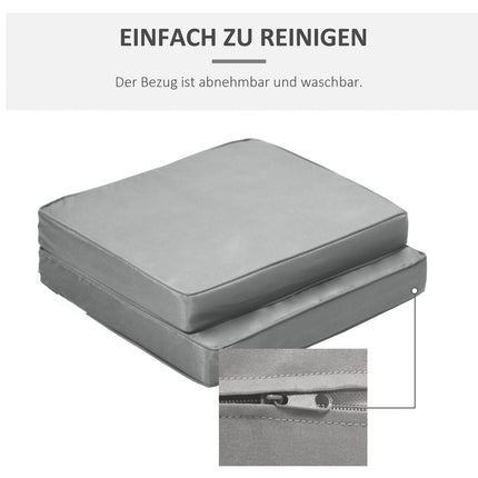 Hellgraue, waschbare Sitzkissen, 56x52 cm, 2er-Set