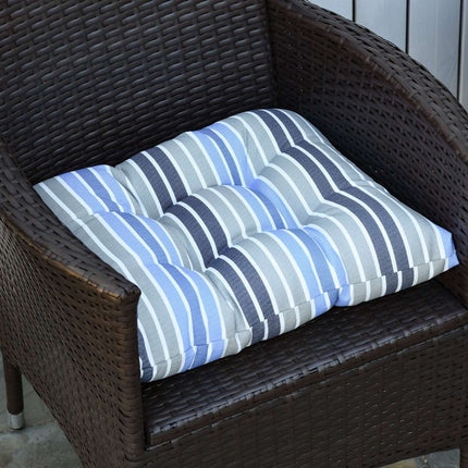 Stuhlsitzkissen, pflegeleicht, blaue Streifen, 50x45x8 cm