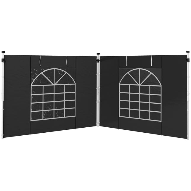 Schwarze, wasserdichte Pavillon-Seitenwände – 3x3/3x6 m, Windschutz