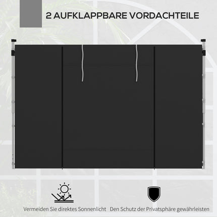 Schwarze, wasserdichte Pavillon-Seitenwände – 3x3/3x6 m, Windschutz