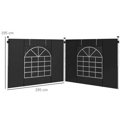 Schwarze, wasserdichte Pavillon-Seitenwände – 3x3/3x6 m, Windschutz