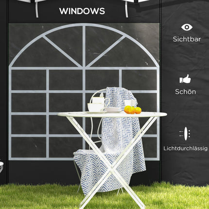 Schwarze, wasserdichte Pavillon-Seitenwände – 3x3/3x6 m, Windschutz