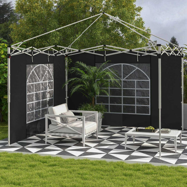 Schwarze, wasserdichte Pavillon-Seitenwände – 3x3/3x6 m, Windschutz