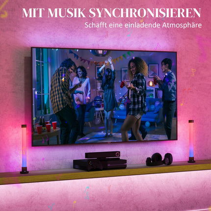 Set van 2 tafellampen, tafellamp met app en afstandsbediening, muzieksynchronisatie, kleurmodi, timer, slimme bedlamp voor woonkamer, speelkamer, wit