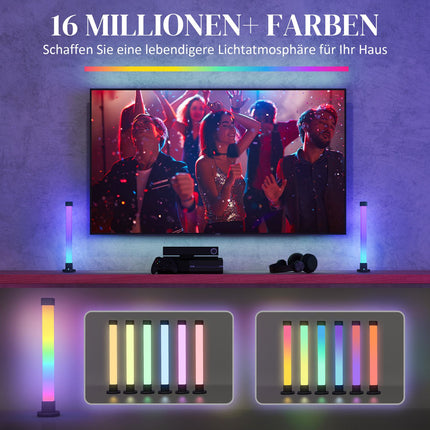 Set van 2 tafellampen, tafellamp met app en afstandsbediening, muzieksynchronisatie, kleurmodi, timer, slimme bedlamp voor woonkamer, speelkamer, wit