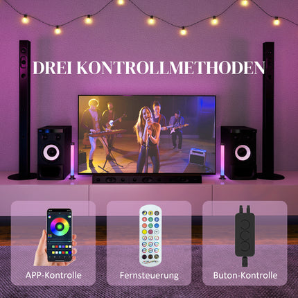 Set van 2 tafellampen, tafellamp met app en afstandsbediening, muzieksynchronisatie, kleurmodi, timer, slimme bedlamp voor woonkamer, speelkamer, wit