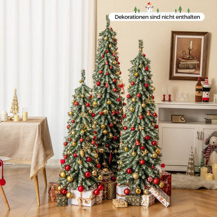 3er Set Künstliche Bleistift-Weihnachtsbäume 120+150+180 cm Weihnachtsbaum für Home Office