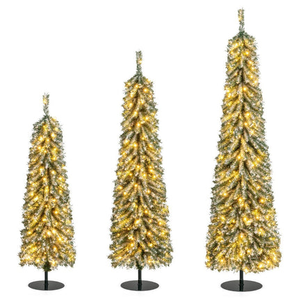 3er Set Künstliche Bleistift-Weihnachtsbäume 120+150+180 cm Weihnachtsbaum für Home Office