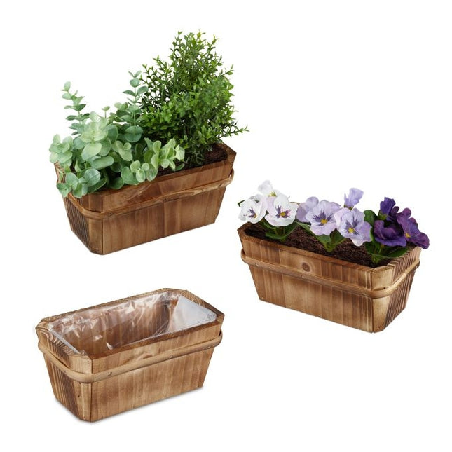 Set aus 3 kleinen Blumenkästen