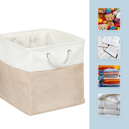 Set of 3 Rectangular Linen Storage Baskets