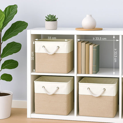 Set of 3 Rectangular Linen Storage Baskets
