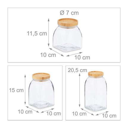 Sada 3 ks úložných dóz