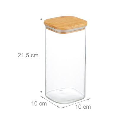 3er-Set Vorratsgläser mit Deckel, 1500 ml