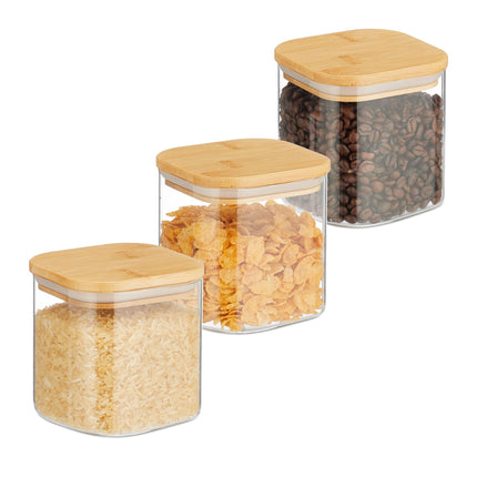 3er-Set Vorratsdosen mit Deckel 600 ml