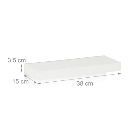 Set of 3 White Floating Wall Shelves