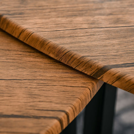 Kaffeetisch-Set, verschachtelbar, Natur-MDF und schwarze Oberfläche
