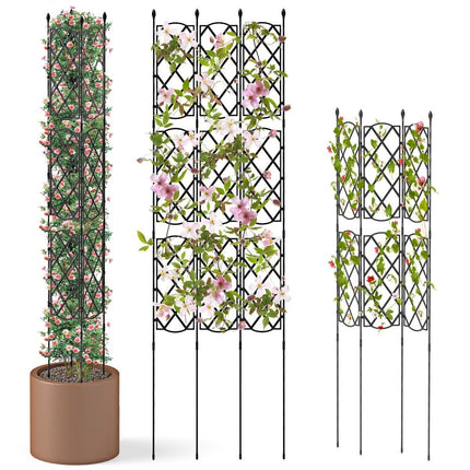3er Set Gartenspaliere aus Metall mit Stecksystem Spalier freistehend Gartenzaun Spalier
