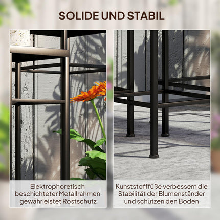 Metall-Pflanzenständer für den Innenbereich – 3er-Set, blau und weiß, 71 cm