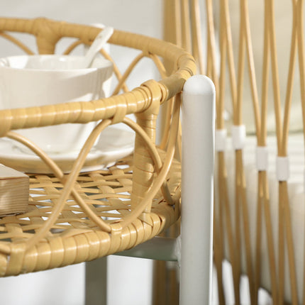 Rattan-Gartenmöbel: 3-teilig, Kissen, gelb/creme