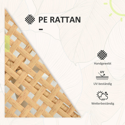 Rattan-Gartenmöbel: 3-teilig, Kissen, gelb/creme