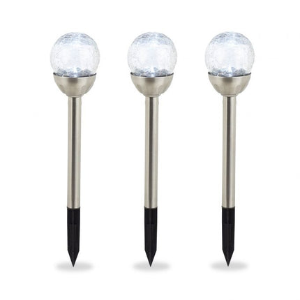 Lot de 3 lampes solaires rondes