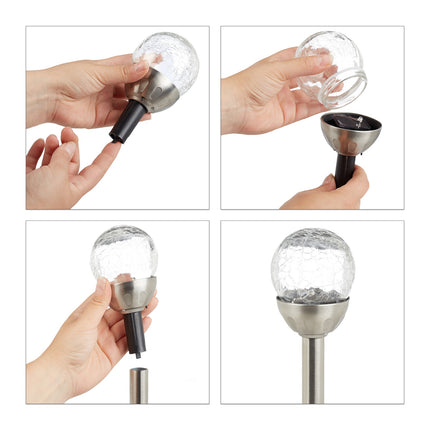 Lot de 3 lampes solaires rondes