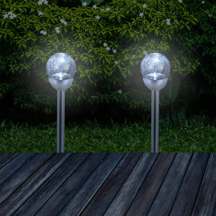 Lot de 3 lampes solaires rondes