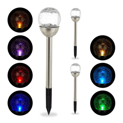 Lot de 3 lampes à cellules solaires à changement de couleur