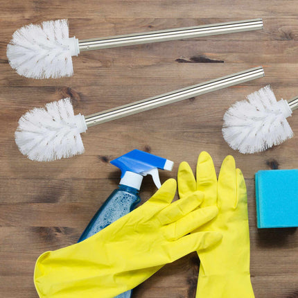 Lot de 3 brosses WC blanches