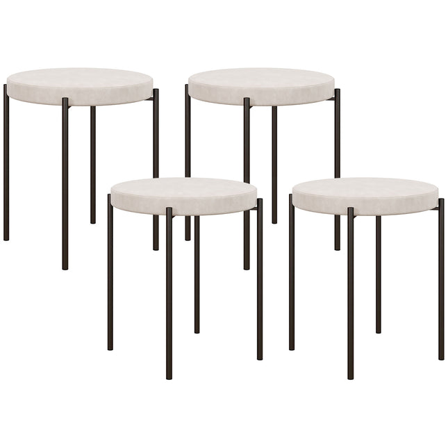 Velvet stackable dining stools, padded seats