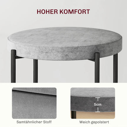 4 stapelbare Esszimmerstühle in Samtoptik mit gepolsterter Sitzfläche