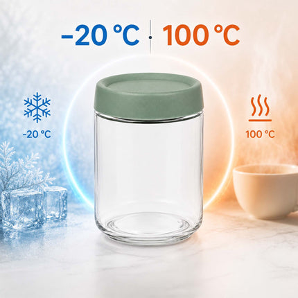 Sada 4 ks skleněných zavařovacích sklenic, 450 ml, pastelová víčka