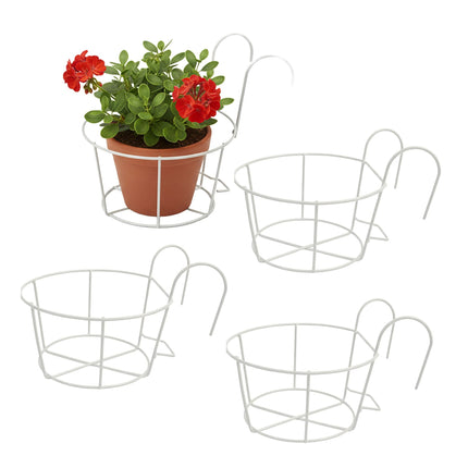 4er-Set Hängepflanztöpfe mit Haken für Balkon