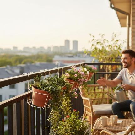 4er-Set Hängepflanztöpfe mit Haken für Balkon