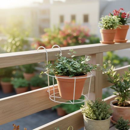 4er-Set Hängepflanztöpfe mit Haken für Balkon