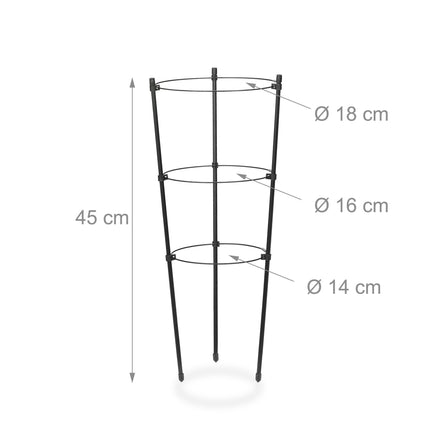 4er-Set runder Pflanzenstützen, 45 cm