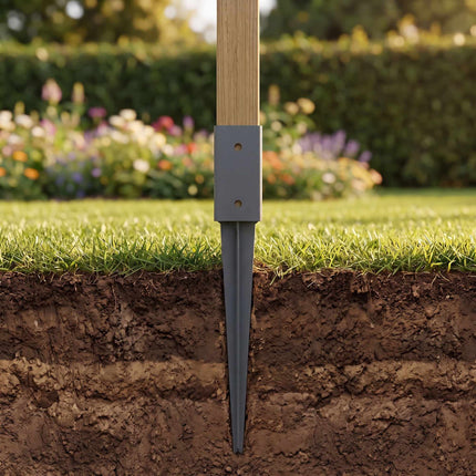 Set of 4 Stainless Steel Drive-In Post Anchors, 61 x 750 mm