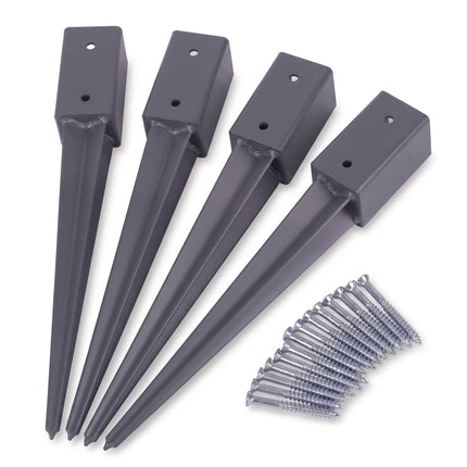 Set of 4 Stainless Steel Drive-In Post Anchors, 61 x 750 mm